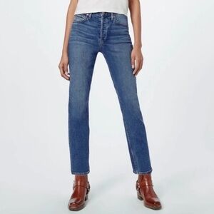 NWT Re/Done Originals High Rise Ankle Crop Stretch Denim Jeans Sz 29